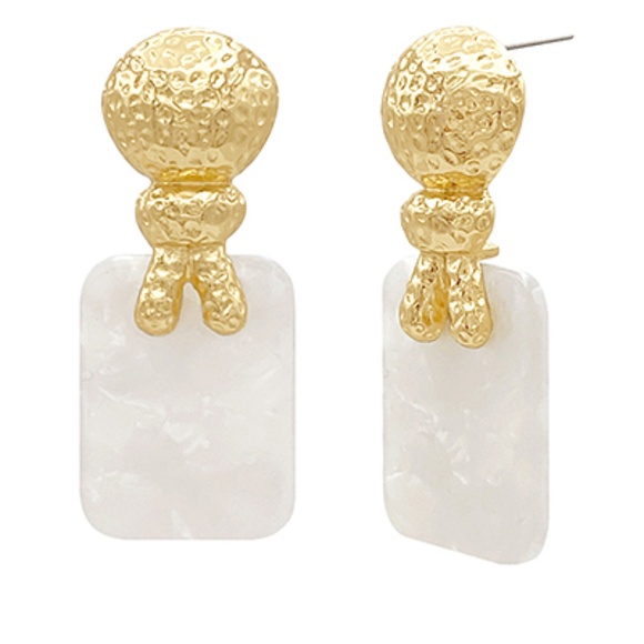 Rope Knot & Acetate Plate Earrings - Picture 2 of 2